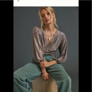 Luanne Shimmer Surplice Top